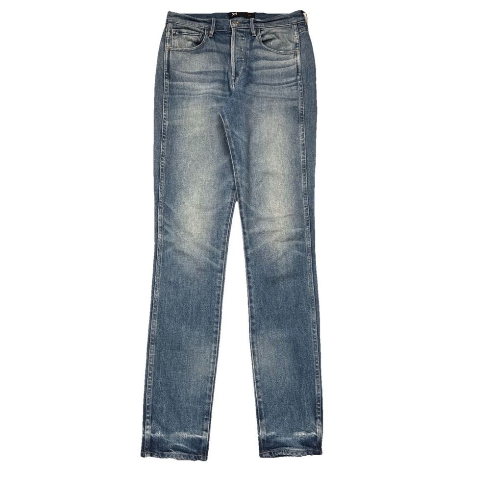 3x1 NYC High Rise Skinny Jeans 26 (26x32.5) Gigi Blue Button Fly Stretch Womens